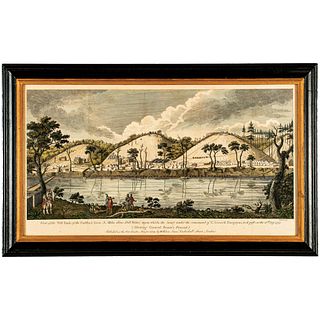 1789 Print: View of the West Bank of the Hudson River 3 Miles Above Still Water,