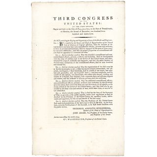 1794 President Washington Official Print Act of the United States Third Congress