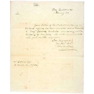 JOHN ARMSTRONG Secretary of War - War of 1812 - True Copy Military Letters