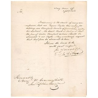 Navy COMMODORE JOHN ROGERS War of 1812 Era Autograph Letter Signed