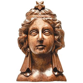 c. 1840-60 Maiden of the Stars, Carved Wooden Ships Figurehead Scale Model