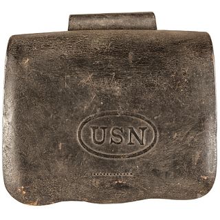 c. 1860-1865 Civil War Period, Leather USN Musket Cartridge Box