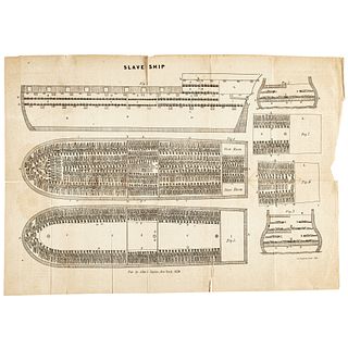 1836 SLAVE SHIP Important Black History Lithograph by J.H. Buffords, NY.