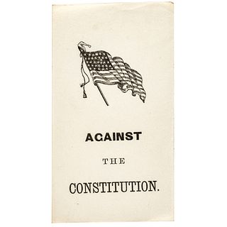 c. 1864-Dated Civil War Period Ballot from the Maryland Constitutional Convention