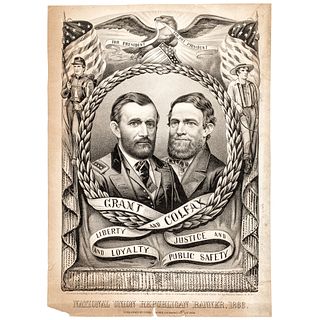 1868 Grant + Colfax Jugate Presidential Campaign National Union, Currier + Ives
