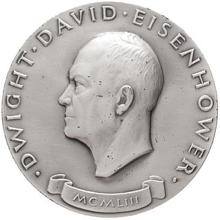 1953 Likely Unique ERROR Silver Eisenhower First Inaugural Medal Duseterberg 13