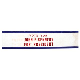 1960 John F Kennedy 70 In. Long Presidential Cotton Felt Campaign Body Sash Rare