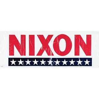 1972 Set of Three, Nixon and Agnew Plastic Presidential Campaign Display Banners