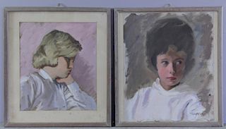 SARGENT, Richard. 2 Portraits of Young Girls.