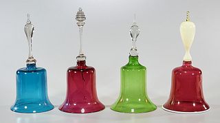 Group of Four Art Glass Bells