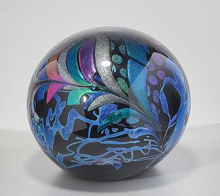 Large Rollin Karg Art Glass Dichroic Orb