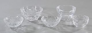 Group of Five Various Tiffany & Co. Crystal Bowls