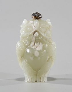 Chinese Jade Owl Snuff Bottle