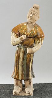 Chinese Sancai-Style Glazed Pottery Figure