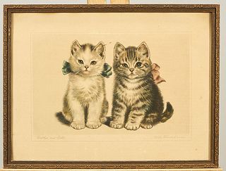 Group of Four Cat-Themed Artworks