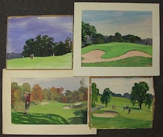 SARGENT, Richard. 4 Golfing Illustrations.