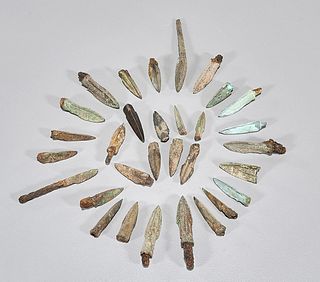 Group of 31 Chinese Bronze Arrowheads