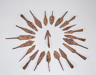 Group of 21 Chinese Iron Weapons Points/Heads