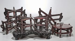 Group of Six Chinese Wood Stands