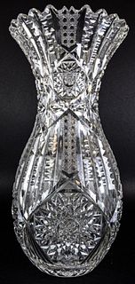 Signed Libbey American Brilliant Cut Glass Vase