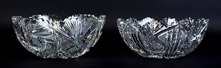 2 American Brilliant Cut Glass Bowls