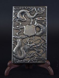 Chinese Export Silver Card Case