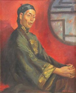 EKMANN, Harry. Oil on Canvas. "Korean Elder."