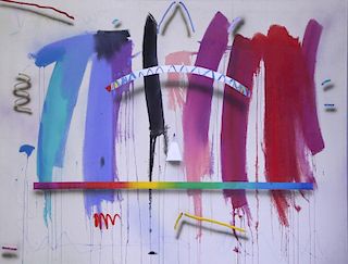 STABILITO, Joseph. Acrylic on Canvas "Rainbow".