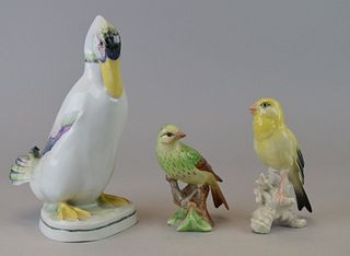 3 German Porcelain Birds