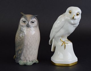 2 Porcelain Owl Figurines