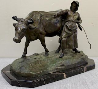 VALTON, Charles. Patinated Bronze Sculpture of