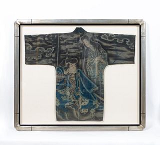 JAPANESE FIREMAN'S ROBE, MOUNTED AND FRAMED