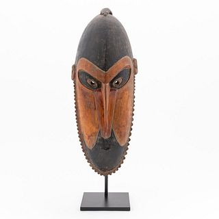 PAPUA NEW GUINEA ANCESTOR MASK WITH STAND
