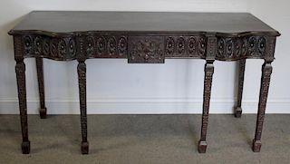 Adams Style Finely Carved Mahogany Console Table.