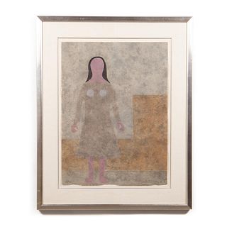 RUFINO TAMAYO, "MUJER", COLOR ETCHING, FRAMED 1980