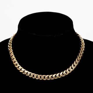 14K YELLOW GOLD CURB LINK CHAIN