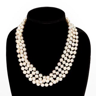 83" STRAND AKOYA WHITE PEARL ROPE NECKLACE