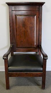 Highback Upholstered Seat Hall Chair.