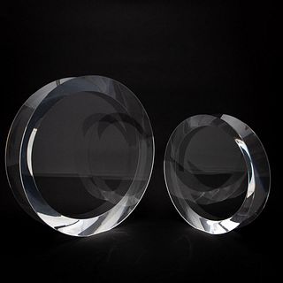 TWO LUCITE "YO YO" SCULPTURES BY ALESSIO TASCA