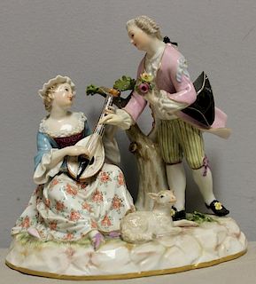 MEISSEN. Porcelain Figural Grouping of a Courting