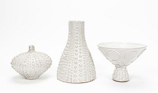 THREE JONATHAN ADLER COUTURE POTTERY PIECES