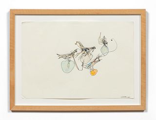 JILL STORTHZ, WATERCOLOR & INK, "BIRDS", 2004