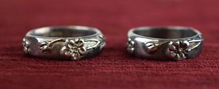Pair of Tiffany and Company Rose Band Ring