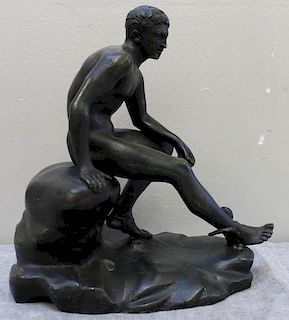 Classical Patinated Bronze Figure.