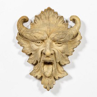 BAROQUE STYLE CAST STONE GREENMAN WALL MASK