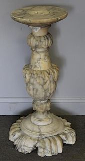 Carved Onyx Pedestal.