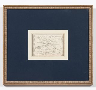 19TH CENTURY FRENCH MAP, MAINE ET LOIRE, FRAMED
