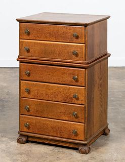 TIGER OAK TWO PIECE CHEST ON CHEST