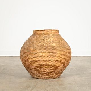 LARGE HANDWOVEN COILED BASKET