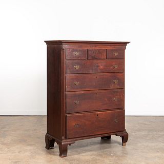 18TH C. AMERICAN CHIPPENDALE WALNUT CHEST